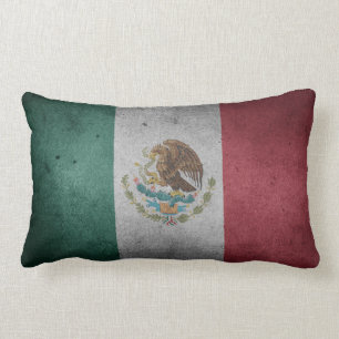 Vintage Distressed Flag of Mexico Lumbar Cushion