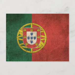 Vintage Distressed Flag of Portugal Postcard