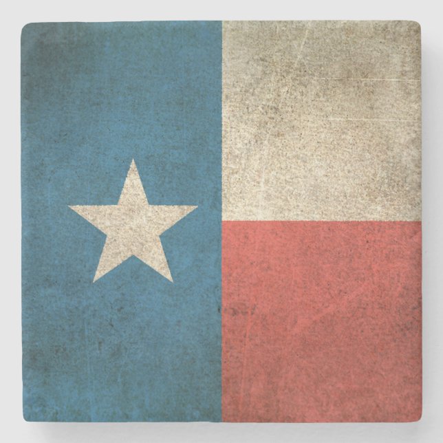 Vintage Distressed Flag of Texas Stone Coaster (Front)