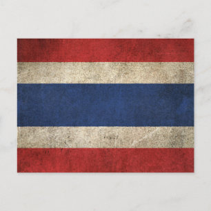 Vintage Distressed Flag of Thailand Postcard