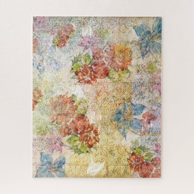 Vintage Distressed Flower Pattern Jigsaw Puzzle (Vertical)