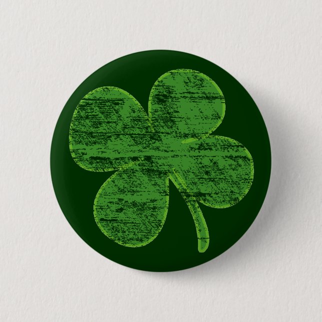 Vintage Distressed Four-Leaf Clover Pin (Front)
