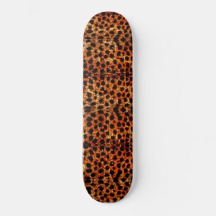 Vintage Distressed Grunge Cheetah Animal Print Skateboard