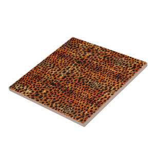 Vintage Distressed Grunge Cheetah Animal Print Tile
