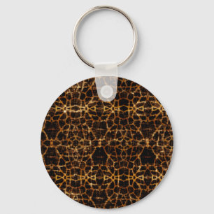 Vintage Distressed Grunge Giraffe Animal Print Key Ring