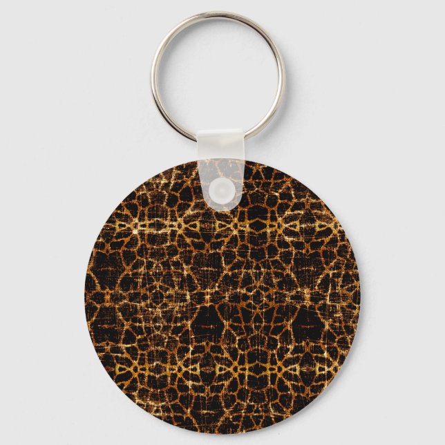 Vintage Distressed Grunge Giraffe Animal Print Key Ring (Front)