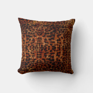 Vintage Distressed Grunge Jaguar Animal Print Cushion