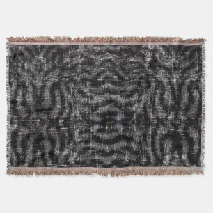 Vintage Distressed Grunge White Tiger Animal Print Throw Blanket