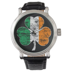 Vintage Distressed Irish Flag Shamrock Watch