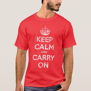 Vintage Distressed Keep Calm And Carry On Shirt