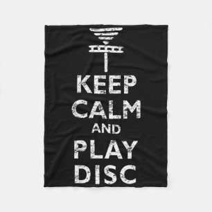 Vintage Distressed Keep Calm And Play Disc Golf Sk Fleece Blanket