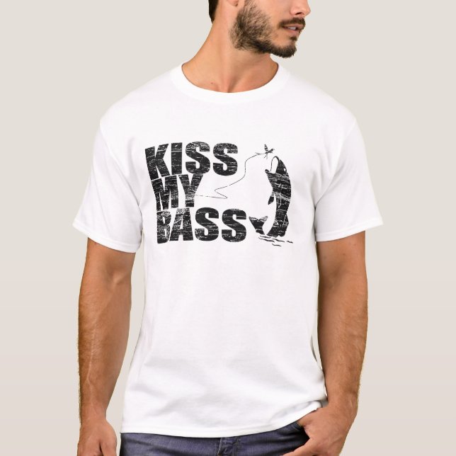 Vintage Distressed KISS MY BASS T-shirt (Front)