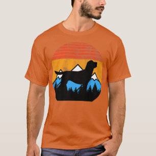 Vintage Distressed Labrador Puppy Sunset Snow Cap T-Shirt