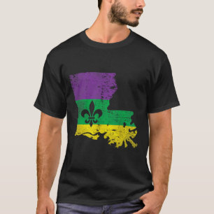 Vintage Distressed Louisiana Mardi Gras Carnival O T-Shirt