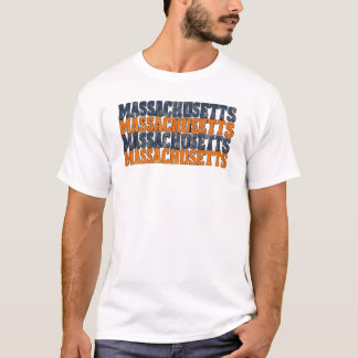 Vintage Distressed Massachusetts Stacked Typograph T-Shirt