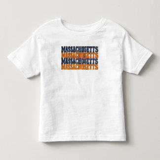 Vintage Distressed Massachusetts Stacked Typograph Toddler T-Shirt