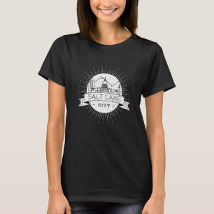 Vintage Distressed Minimal Salt Lake City Skyline  T-Shirt