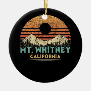 Vintage Distressed Mt Whitney California Sunrise Ceramic Tree Decoration