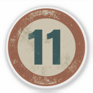 Vintage Distressed Number 11