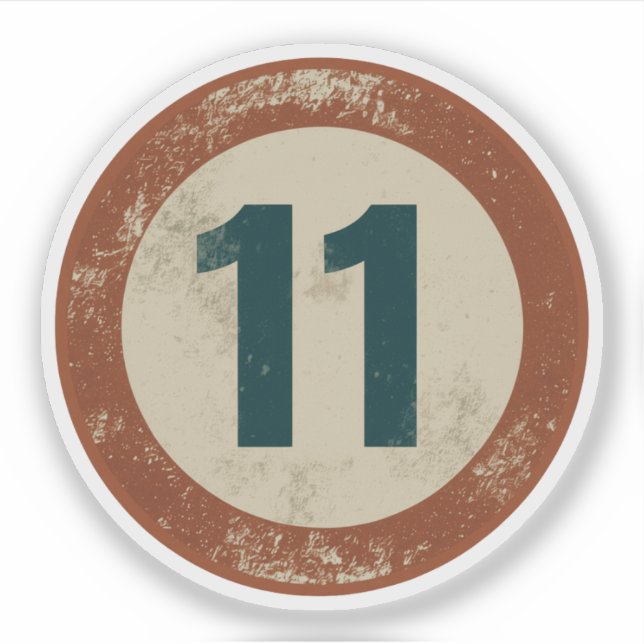 Vintage Distressed Number 11 (Front)