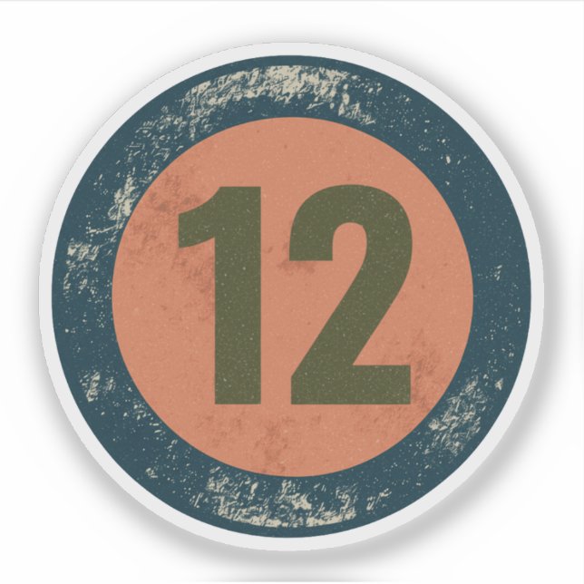 Vintage Distressed Number 12 (Front)