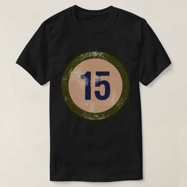 Vintage Distressed Number 15 T-Shirt (Design Front)