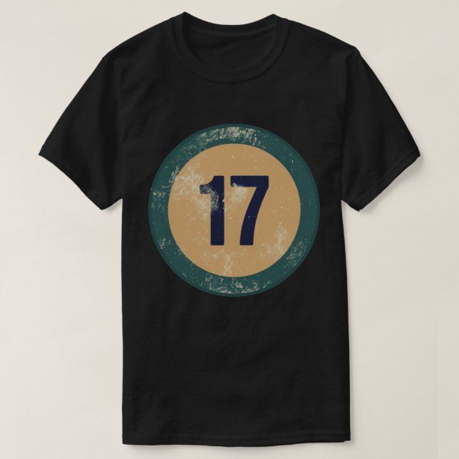Vintage Distressed Number 17 T-Shirt (Design Front)