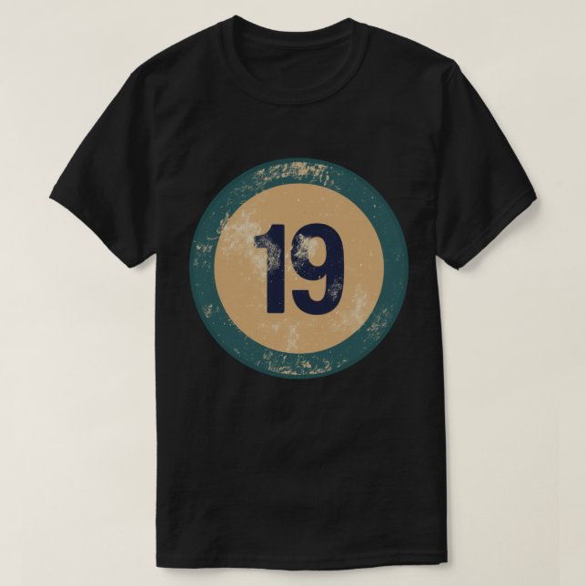 Vintage Distressed Number 19 T-Shirt (Design Front)
