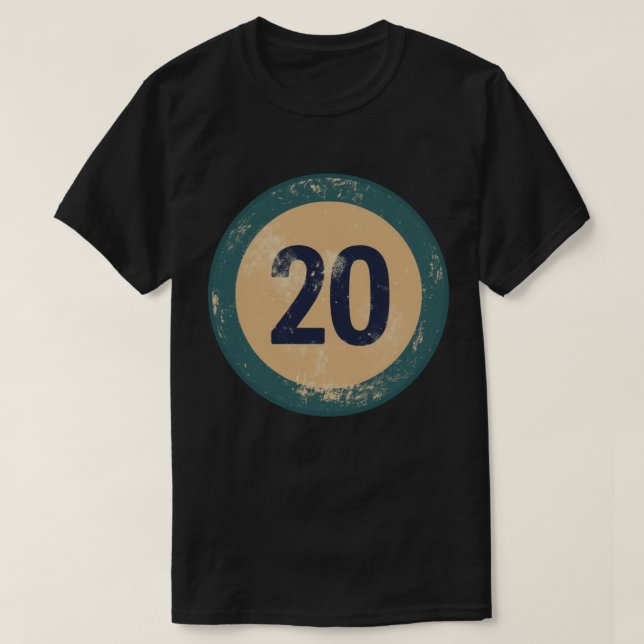 Vintage Distressed Number 20 T-Shirt (Design Front)