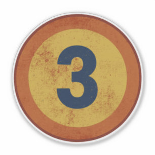 Vintage Distressed Number 3