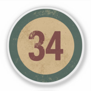 Vintage Distressed Number 34