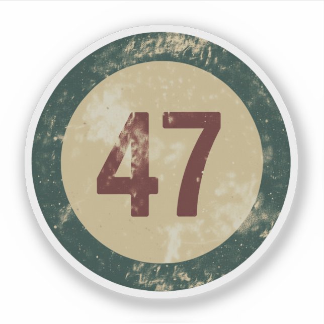 Vintage Distressed Number 47 (Front)