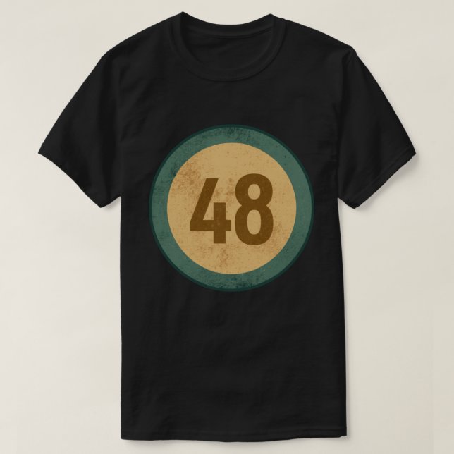 Vintage Distressed Number 48 T-Shirt (Design Front)
