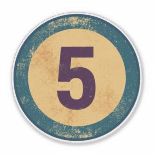 Vintage Distressed Number 5
