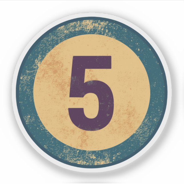 Vintage Distressed Number 5 (Front)