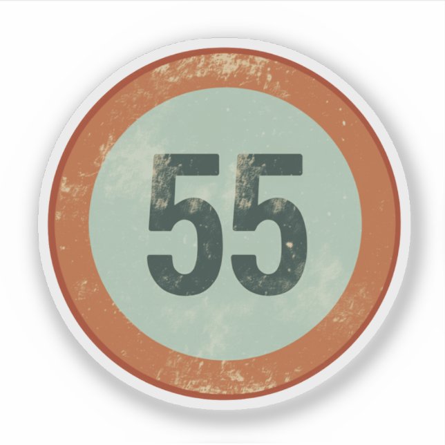 Vintage Distressed Number 55 (Front)