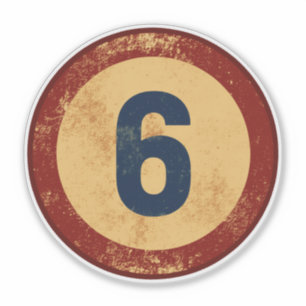 Vintage Distressed Number 6
