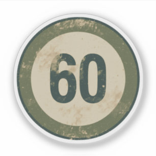 Vintage Distressed Number 60