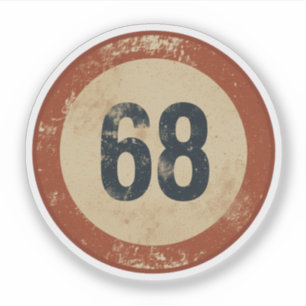 Vintage Distressed Number 68