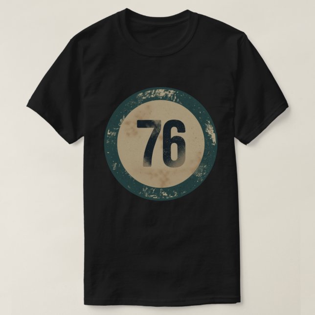Vintage Distressed Number 76 T-Shirt (Design Front)