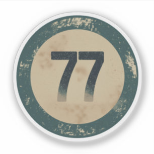 Vintage Distressed Number 77