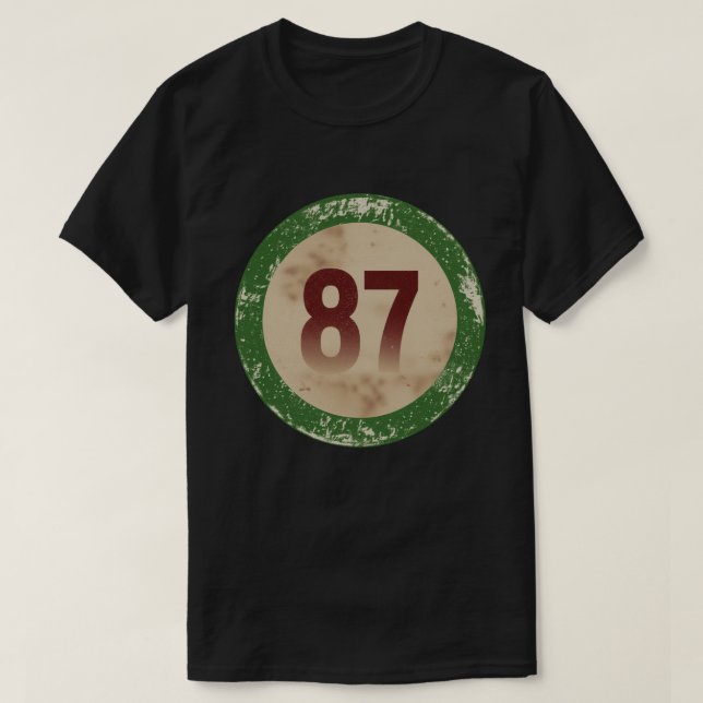 Vintage Distressed Number 87 T-Shirt (Design Front)