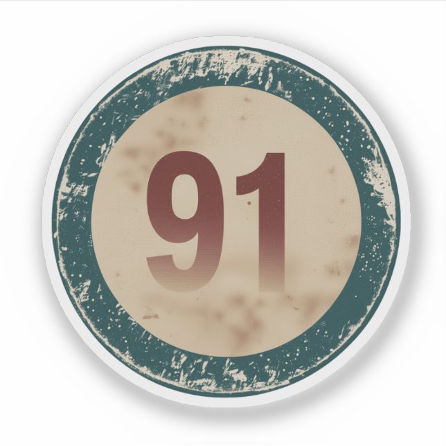 Vintage Distressed Number 91 (Front)