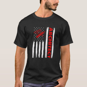 Vintage Distressed Patriotic Architect American US T-Shirt