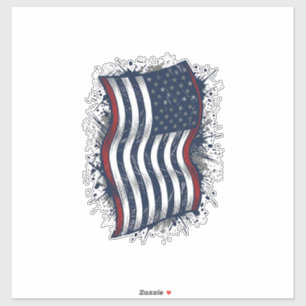Vintage Distressed Patriotic Flag Shirt Design_1