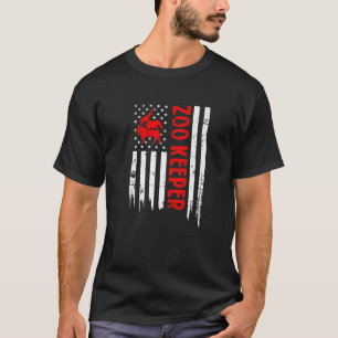 Vintage Distressed Patriotic Zoo Keeper American U T-Shirt