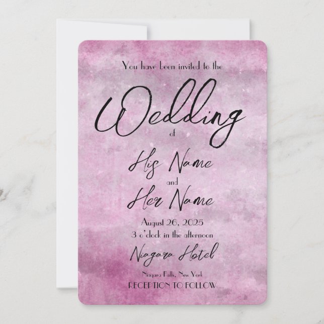 Vintage Distressed Pink - Create Your Own Wedding Invitation (Front)