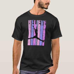 Vintage Distressed Retro Ice Skating Skater Figure T-Shirt