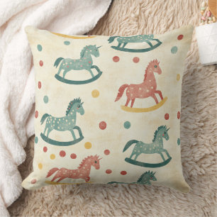 Vintage Distressed Rocking Horse Pattern (6) Cushion
