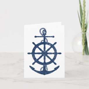 Vintage Distressed Sail Boating Nautical Grungy Na Card